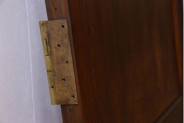 チェッカーガラス入り!古い木のレトロなアンティークドア(扉)