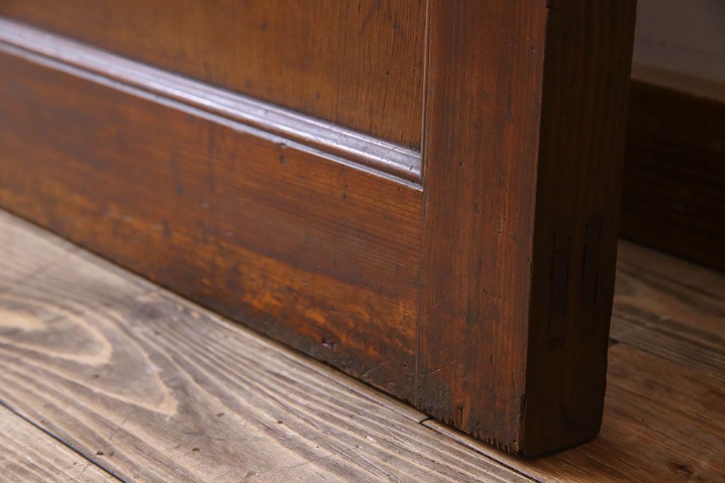 チェッカーガラス入り!古い木のレトロなアンティークドア(扉)