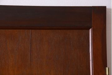 チェッカーガラス入り!古い木のレトロなアンティークドア(扉)