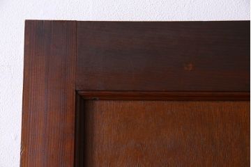 チェッカーガラス入り!古い木のレトロなアンティークドア(扉)