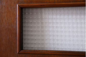 チェッカーガラス入り!古い木のレトロなアンティークドア(扉)