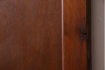 チェッカーガラス入り!古い木のレトロなアンティークドア(扉)