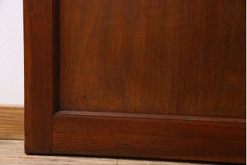 チェッカーガラス入り!古い木のレトロなアンティークドア(扉)