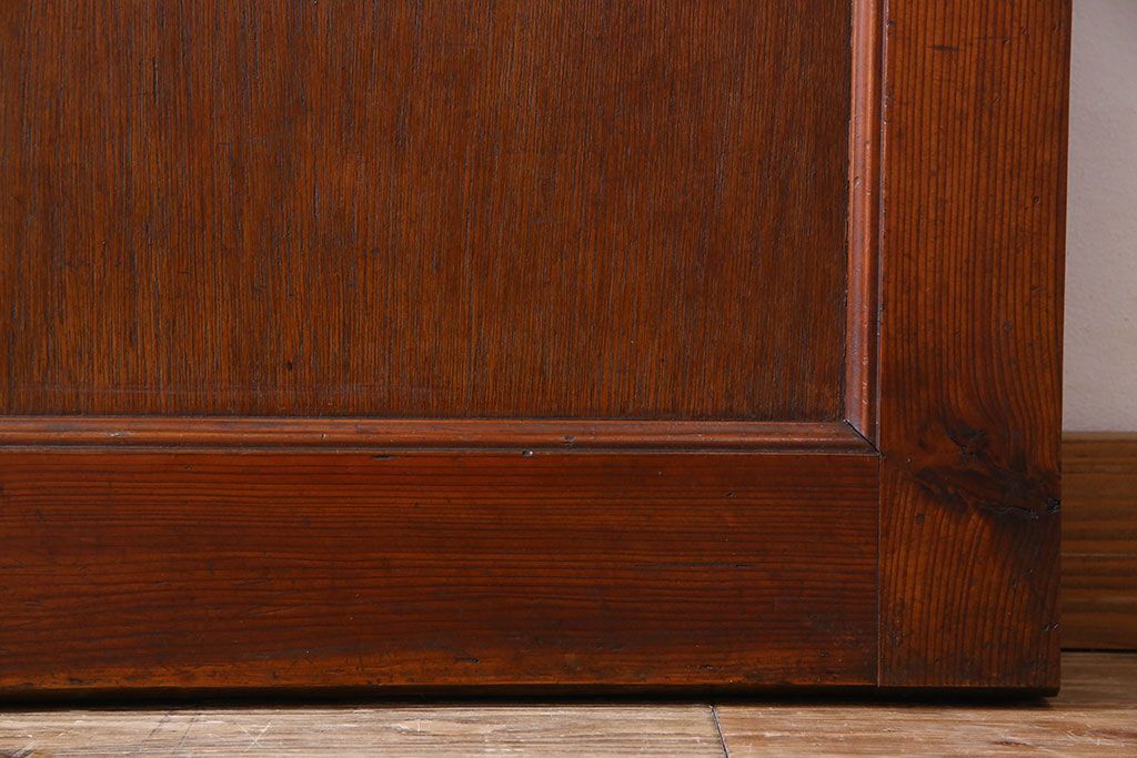 チェッカーガラス入り!古い木のレトロなアンティークドア(扉)