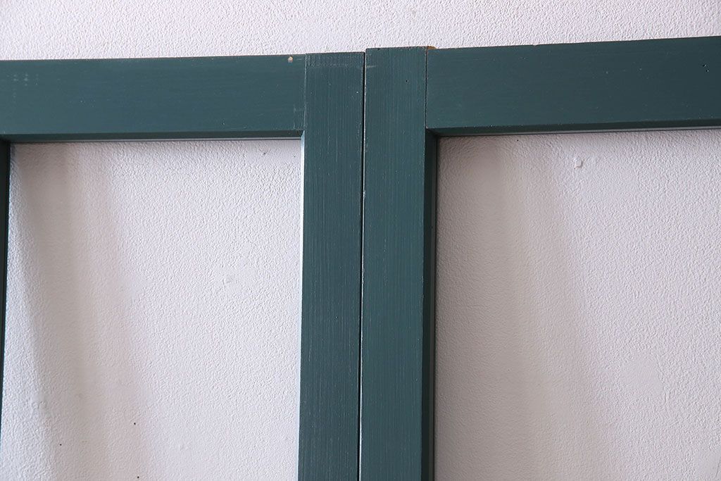 アンティークペイント!レトロでおしゃれなガラス戸2枚セット