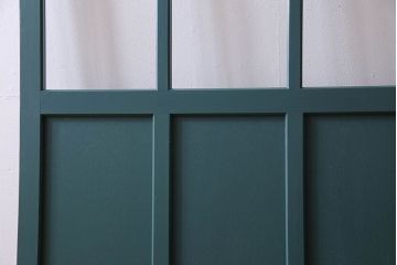 アンティークペイント!レトロでおしゃれなガラス戸2枚セット