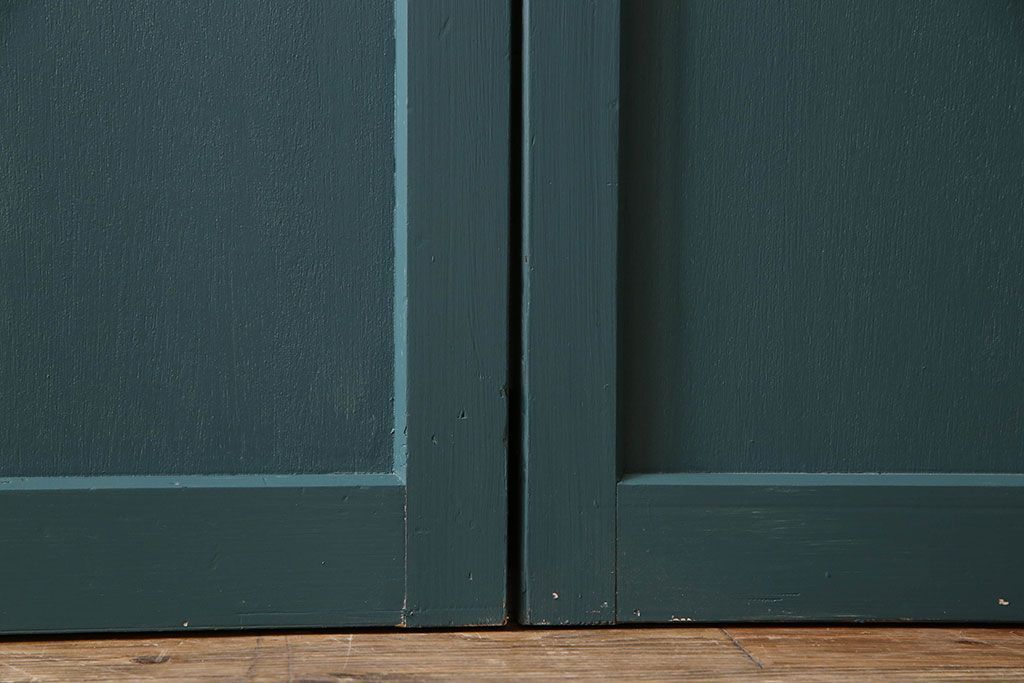 アンティークペイント!レトロでおしゃれなガラス戸2枚セット