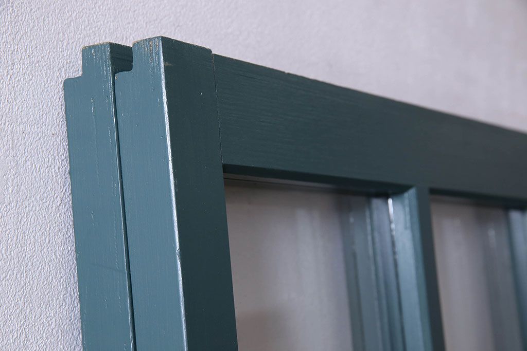 アンティークペイント!レトロでおしゃれなガラス戸2枚セット