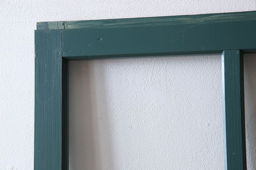 アンティークペイント!レトロでおしゃれなガラス戸2枚セット