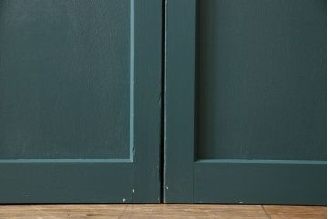 アンティークペイント!レトロでおしゃれなガラス戸2枚セット
