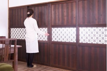 古民具・骨董　裏すりガラス入り!組子帯戸4枚セット(ガラス帯戸)