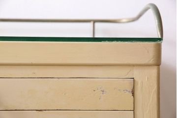 アンティーク家具　和製アンティーク　オリジナルペイントのシャビーなデンタルキャビネット