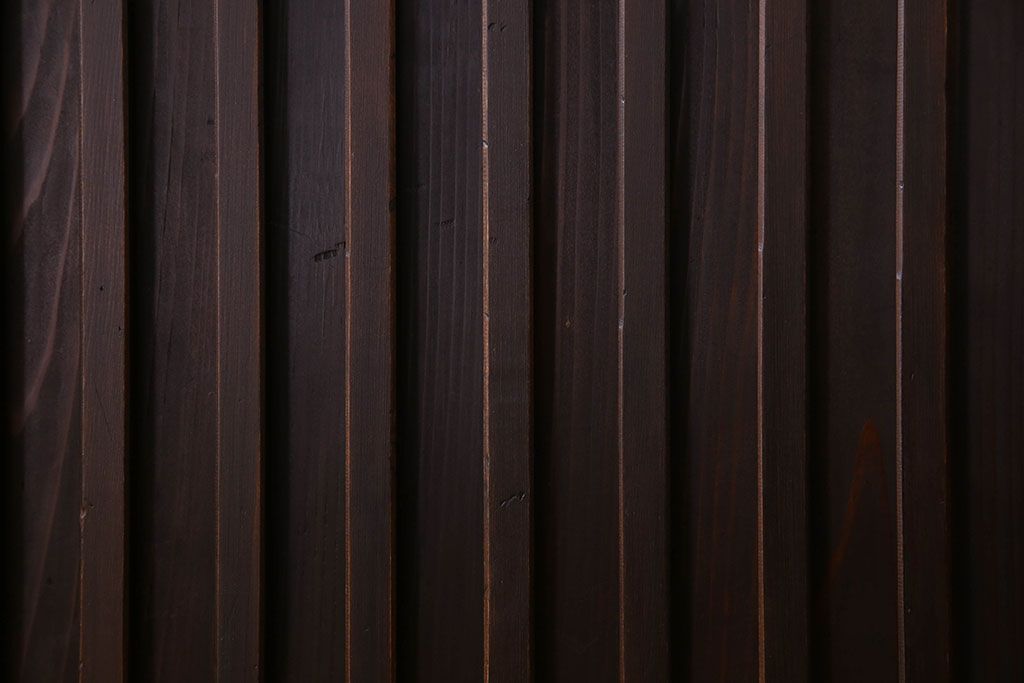 アンティーク家具　明治期　六尺　縦桟四枚引き戸　収納箪笥サイドボード(水屋箪笥)(2)