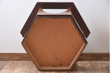 G-plan(ジープラン)　北欧ビンテージ　Fresco(フレスコ)　ガラストップヘキサゴンテーブル(コーヒーテーブル)