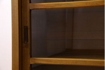 レトロ家具　昭和レトロ　脚付き!古い木製のサイドボード(収納棚)(2)