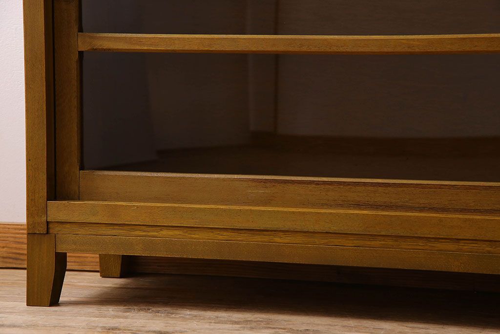 レトロ家具　昭和レトロ　脚付き!古い木製のサイドボード(収納棚)(2)