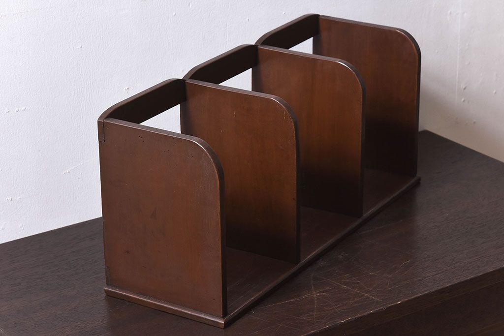 アンティーク雑貨　昭和レトロ　古い木のアンティーク本立て