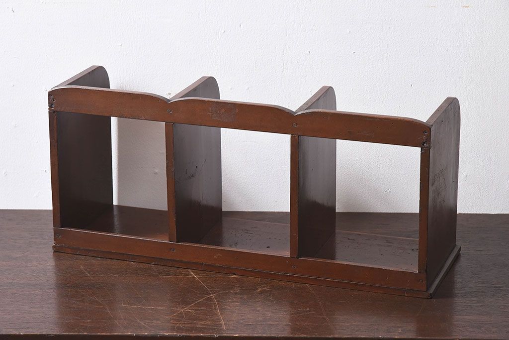 アンティーク雑貨　昭和レトロ　古い木のアンティーク本立て