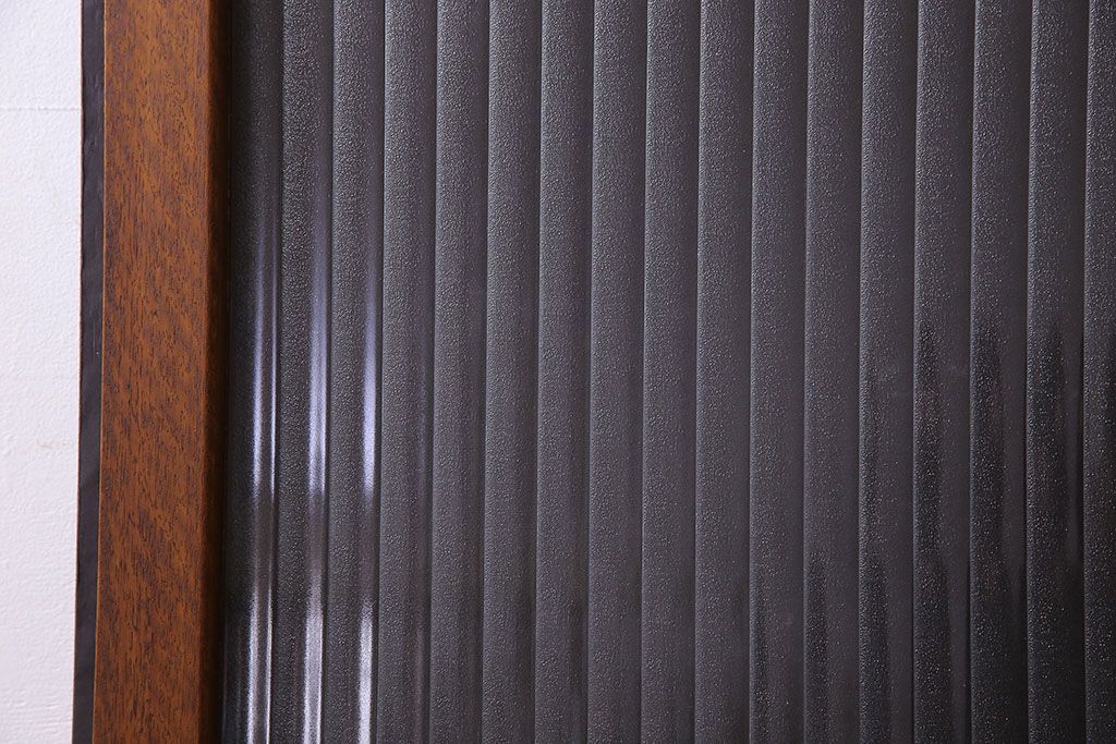 アンティーク　レトロな古い木味の銀モールガラス入り引き戸2枚セット(窓)(2)