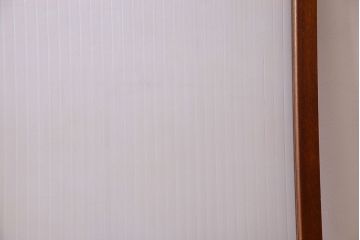 アンティーク　レトロな古い木味の銀モールガラス入り引き戸2枚セット(窓)(2)