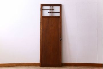 ダイヤ・銀モールガラス入り!昭和レトロな木製アンティークドア(扉)