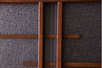 ダイヤ・銀モールガラス入り!昭和レトロな木製アンティークドア(扉)