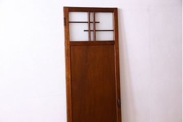 ダイヤ・銀モールガラス入り!昭和レトロな木製アンティークドア(扉)