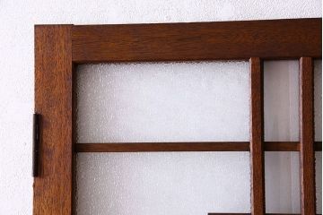 ダイヤ・銀モールガラス入り!昭和レトロな木製アンティークドア(扉)