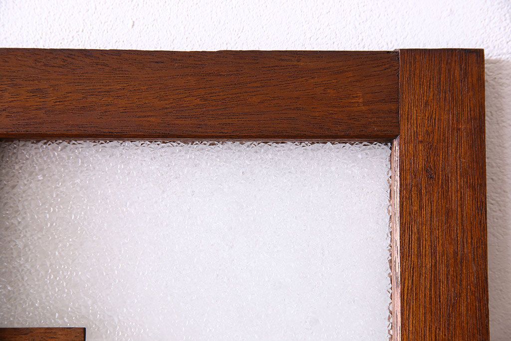 ダイヤ・銀モールガラス入り!昭和レトロな木製アンティークドア(扉)