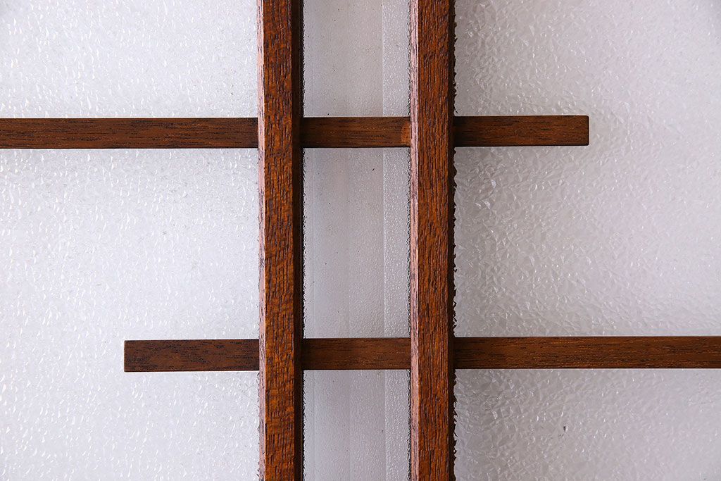 ダイヤ・銀モールガラス入り!昭和レトロな木製アンティークドア(扉)