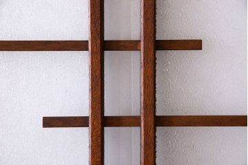 ダイヤ・銀モールガラス入り!昭和レトロな木製アンティークドア(扉)