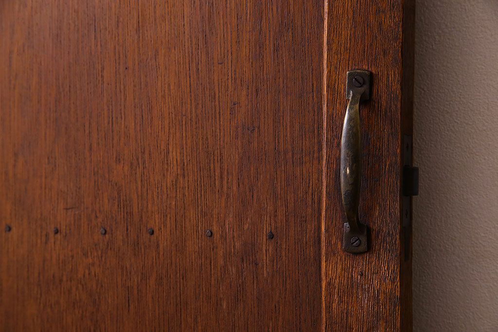 ダイヤ・銀モールガラス入り!昭和レトロな木製アンティークドア(扉)