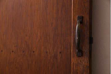 ダイヤ・銀モールガラス入り!昭和レトロな木製アンティークドア(扉)