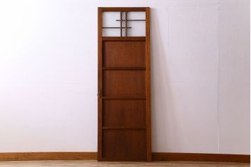 ダイヤ・銀モールガラス入り!昭和レトロな木製アンティークドア(扉)