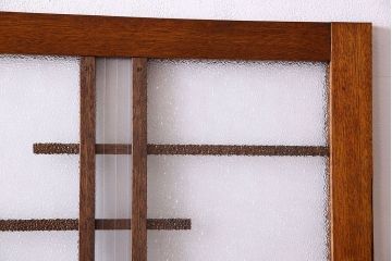 ダイヤ・銀モールガラス入り!昭和レトロな木製アンティークドア(扉)