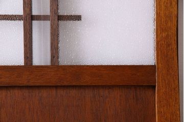 ダイヤ・銀モールガラス入り!昭和レトロな木製アンティークドア(扉)