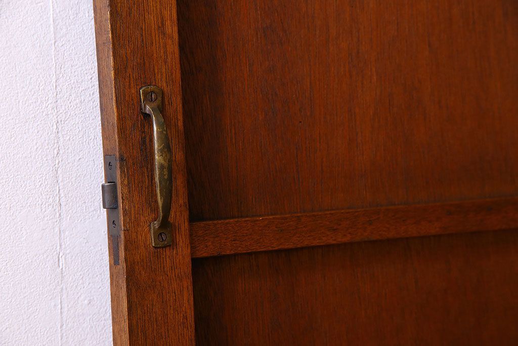 ダイヤ・銀モールガラス入り!昭和レトロな木製アンティークドア(扉)