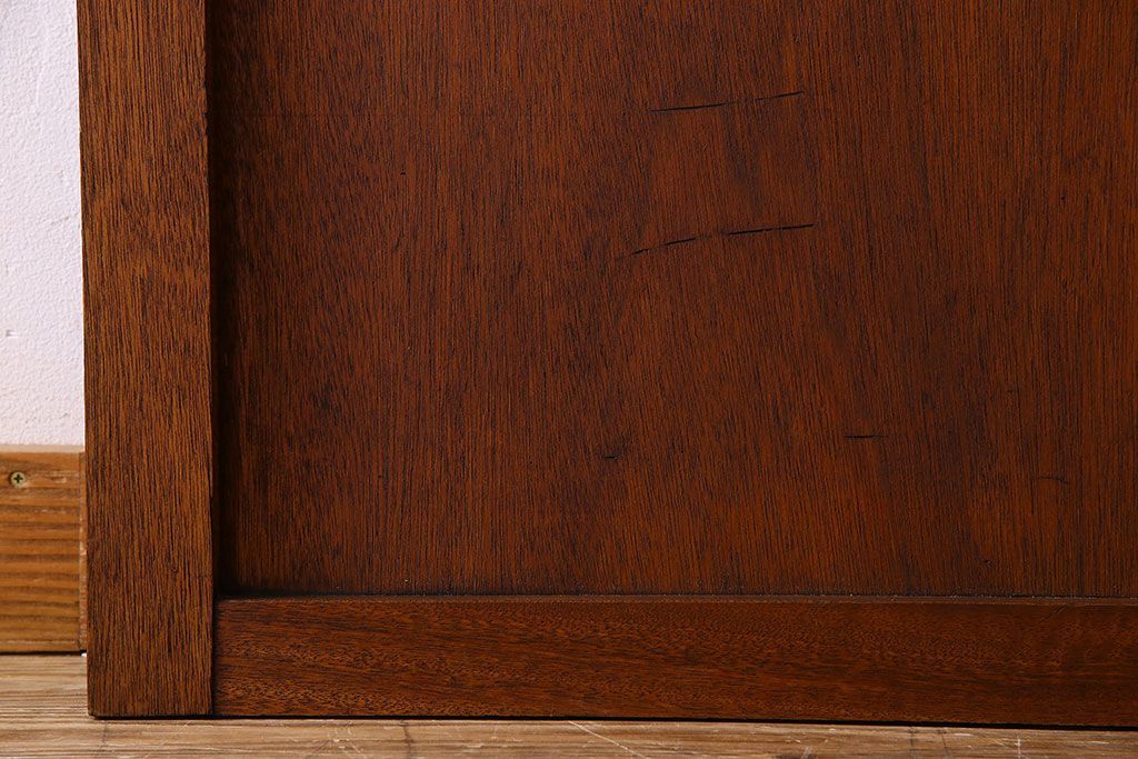 ダイヤ・銀モールガラス入り!昭和レトロな木製アンティークドア(扉)