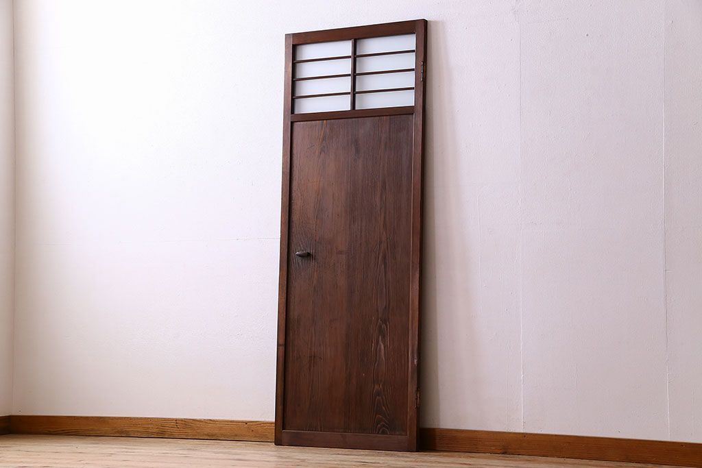 すりガラス入り!昭和大正期のレトロな木製アンティークドア(扉)