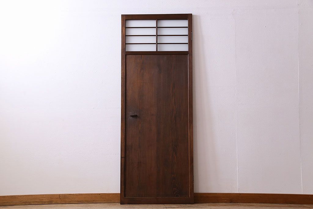 すりガラス入り!昭和大正期のレトロな木製アンティークドア(扉)