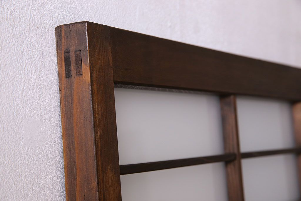 すりガラス入り!昭和大正期のレトロな木製アンティークドア(扉)