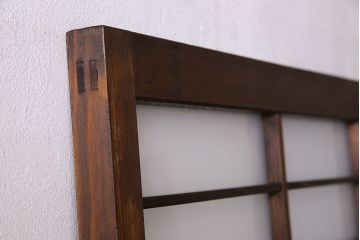 すりガラス入り!昭和大正期のレトロな木製アンティークドア(扉)