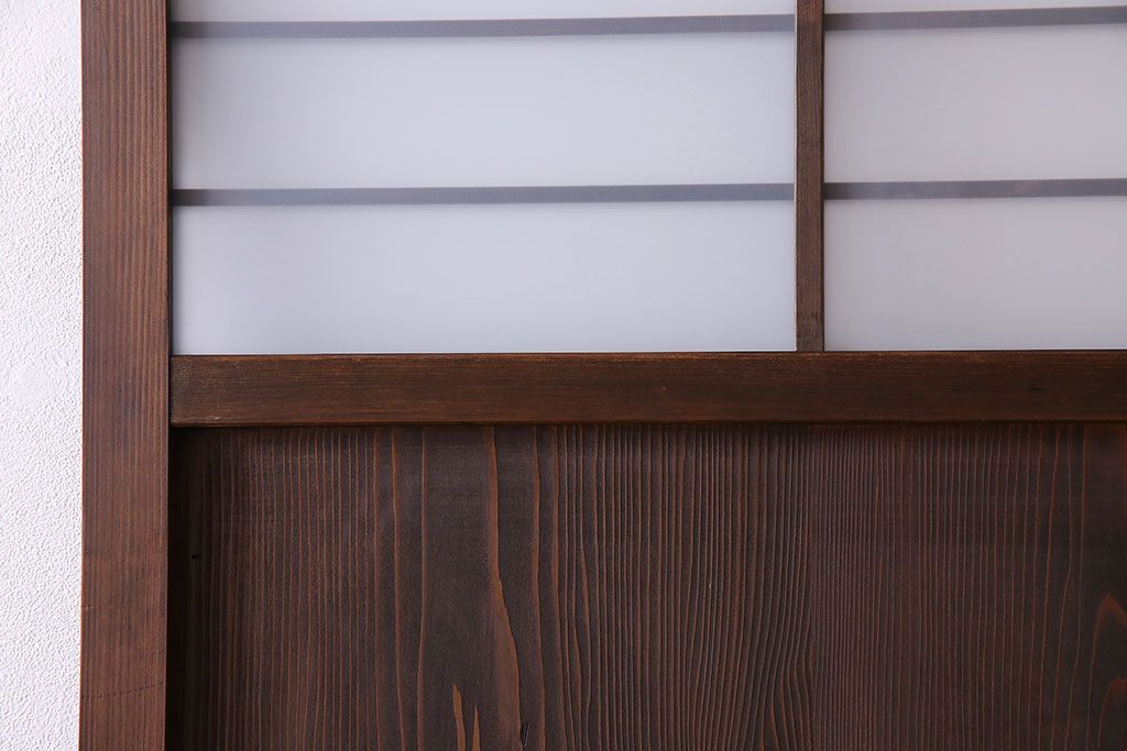 すりガラス入り!昭和大正期のレトロな木製アンティークドア(扉)