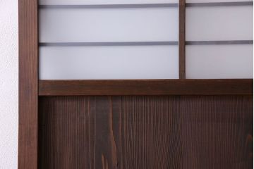 すりガラス入り!昭和大正期のレトロな木製アンティークドア(扉)