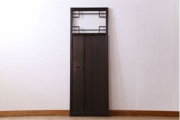 ガラス窓付き　昭和大正期　柾目材!レトロな木製アンティークドア(扉)