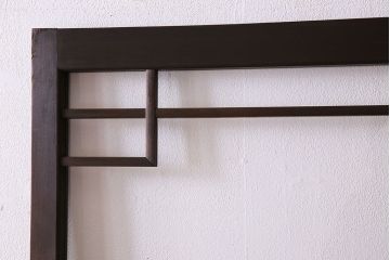 ガラス窓付き　昭和大正期　柾目材!レトロな木製アンティークドア(扉)