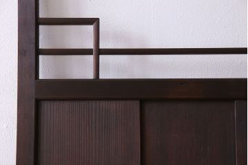 ガラス窓付き　昭和大正期　柾目材!レトロな木製アンティークドア(扉)