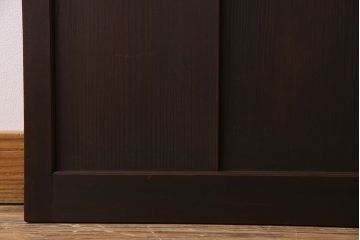 ガラス窓付き　昭和大正期　柾目材!レトロな木製アンティークドア(扉)