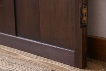 ガラス窓付き　昭和大正期　柾目材!レトロな木製アンティークドア(扉)