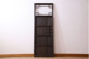 ガラス窓付き　昭和大正期　柾目材!レトロな木製アンティークドア(扉)